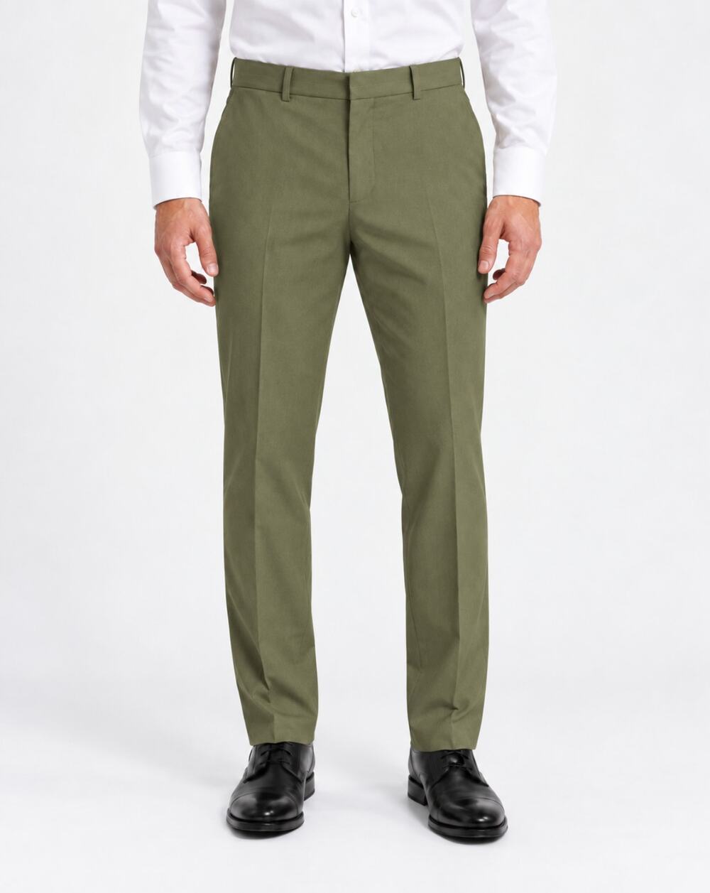 NORDSTROM Men's Trim Fit Dress Pants 40x32 Olive Green Linen Blend NWOT